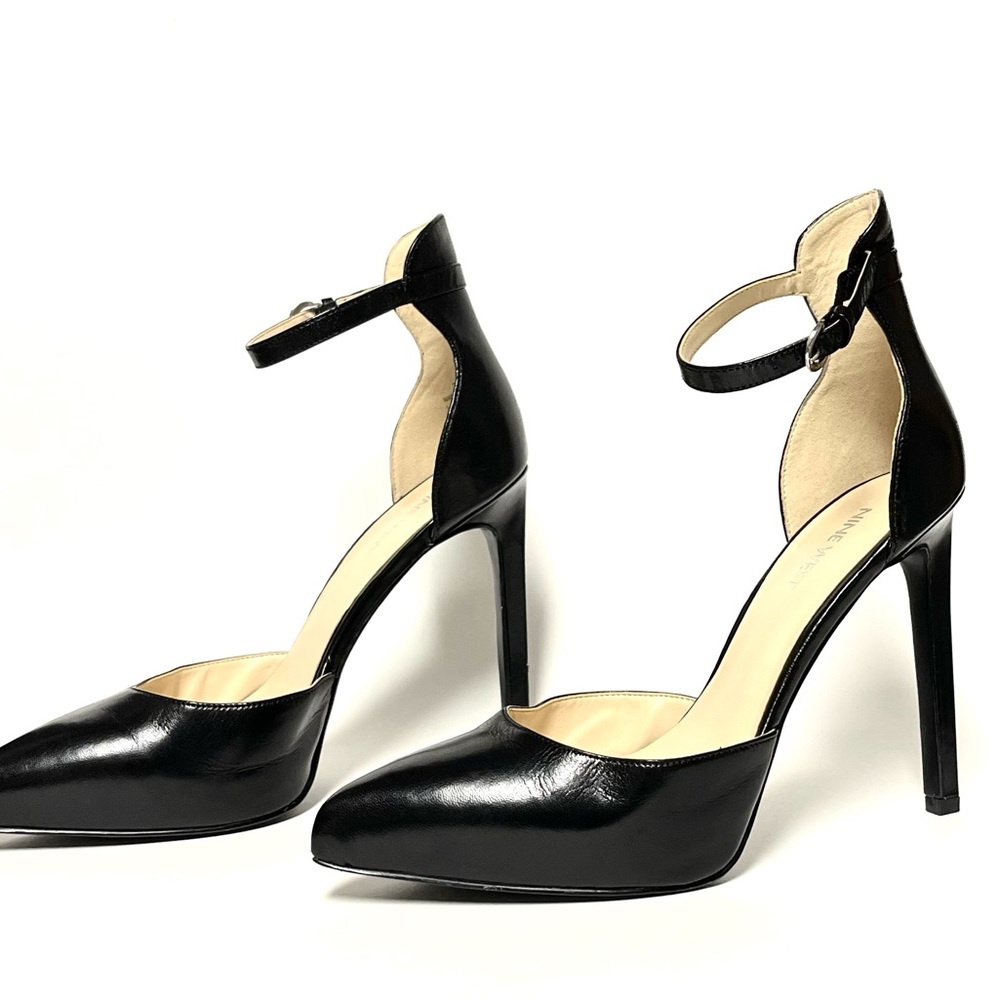Cute Nine West Strappy Stiletto Platform Pumps. 4” heel.